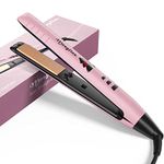 Mnsyflns Hair Straighteners, Lightweight 2 in 1 Ceramic Plates Straightener & Curler, Hair Styler with Temperature 120℃-200℃, Gift for Woman and Girl, Pink