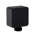 Brass Wall Supply Elbow, Nicmondo G1/2” Square Shower Hose Connector, Drop Ell Wall-mounted Union Water Outlet for Handheld Shower Handshower, Matte Black