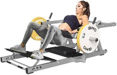 GMWD Hip Thrust Machine, 800LBS Plate-Loaded Glute Bridge Machine with Weight Holder, Heavy Duty Butt Exercise Equipment for Glute Muscles Building and Butt Shaping, Adjustable Footboard, Silver