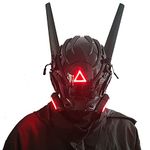 KYEDAY Punk Mask Cosplay for Men Women, Red Triangle Light Mask Cosplay Halloween Fit Party Music Festival Accessories