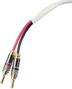 Blue Jeans Cable Ten White Speaker Cable, with Welded Terminations (Single Cable - for one Speaker), Assembled in USA (10 foot, Bananas to Bananas)