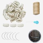 Wig Clips Set - Hair Extension Snap Hair Clips Wig Grip 9-teeth - Wigs Making Set - Weave Wefts - Needles Thread Weaving Kit - Blonde