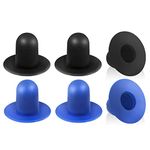 AIEX 6pcs Pool Wall Plugs Replacement Parts, Swimming Pool Filter Pump Strainer Hole Plug Stopper Pool Plugs for Above Ground Pools (Blue, Black)