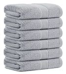 Aibaser Towels- Viscose Made from Bamboo Cotton Bath Towels-27x54inch - Natural, Ultra Absorbent Towels for Bathroom (6 Piece Set) (Light Grey)