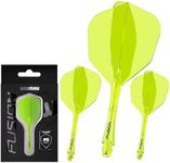 Winmau Darts Fusion Integrated Flight & Shaft System - No.6 Shape & Design - Yellow Colour, Medium Length