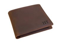 Personalized Leather Men's Wallet, Custom Wallet, Handwriting Engraved Wallet, Gift For Him / Husband / Boyfriend / Anniversary / Dad / Son / Christmas, Dark Brown, Mens Wallet