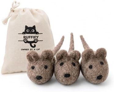 Ruffify Cat Mice Toy 3 Pack, Felt Mouse Toy for Indoor Cats, No Catnip