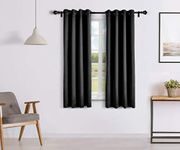 Amazon Brand - Solimo Room Darkening Blackout Window Curtain, 5 Feet (Black),Solid,Rod Pocket Curtains