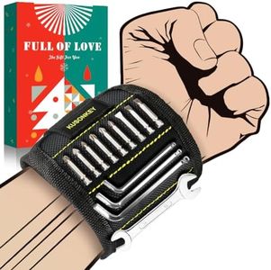 Magnetic Wristband, 10 Magnets Holding Screws Nails Drill Bits Gifts Gadgets Tools Gift for Men Him Dad DIY Handyman Electrician Husband Boyfriend Father Women Birthday Ideas