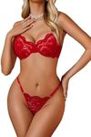 Avidlove Women Underwire Lace Lingerie Set Bra and Panty Sets