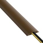 D-Line CC-3 Cable Protector, Floor Cord Channel, Wire Cover, Protect Cables & Prevent Trip Hazards - 1.8 Meter Length, Cavity 17mm (W) x 9mm (H) - Brown