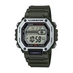 Casio Resin Digital Green Dial Men Watch-Mwd-110H-3Avdf, Green Band