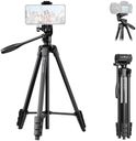 K&F Concept B174A1 Lightweight Tripod for Camera Phone, 60 inch/152cm Tripod for Smartphone with Phone Holder, Travel Tripod for Camera with Cold Shoe, Aluminium Compact Tripod with Bluetooth Remote