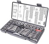 40PCs Imperial Tap and Die Set Screw Thread Drill Kit Pitch Gauge M3-M12