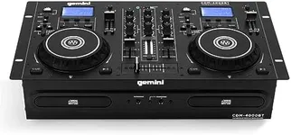 Gemini Sound CDM-4000BT: All-in-One DJ CD Player & Mixer Combo with Bluetooth - Ideal for Aspiring DJs, Dual CD/USB for Home & Event Use, User-Friendly Controls with Jog Wheels and Pitch Control