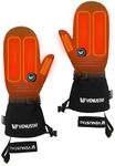 Venustas Heated Mittens for Men & Women, 14H Battery Heated Gloves with Smart Temperature Control, Waterproof Leather Ski Gloves for Winter Outdoor Work