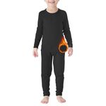 Thermal Underwear for Boys Long Johns Fleece Lined Leggings and Shirt Boy and Girl Unisex Underwear Bases Set Black 110