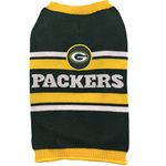 NFL Green Bay Packers Dog Sweater, Size Large. Warm and Cozy Knit Pet Sweater with NFL Team Logo, Best Puppy Sweater for Large and Small Dogs