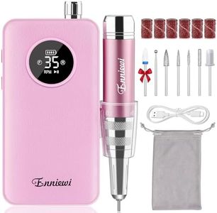 Enniewi Ponceuse pour Ongles Électrique Professionnelle 35000 Tours - Portable Rechargeable pour Acrylique/Gel, Machine Manucure/Pédicure Puissante et Silencieuse - Pour Salon/Maison (Rose Féminin)