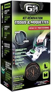 GS27 Kit Rénovation Tissus et Moquettes Voiture - Nettoyant Moquette Voiture + Brosse Voiture + Microfibre + Destructeur Odeurs