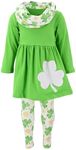 Unique Baby Girls St Patricks Day Gold Clovers Legging Set (7/XXL, Gold)