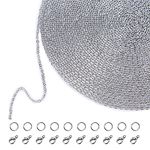 33 Feet Stainless Steel DIY Link Chain Necklaces with 20 Lobster Clasps and 30 Jump Rings for Jewelry Making (1.5 mm)