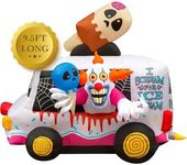 Holidayana Halloween Inflatables Large 8 ft Clown Ice Cream Truck - Inflatable Outdoor Halloween Decorations Blow Up Halloween Decorations for Yard, Lawn & Garden Internal Lights & Built-in Fan