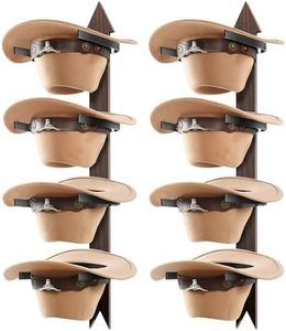 Cinati Cowboy Hat Rack, Cowboy Hat Holder Wall Mount Holds up to 4 Hats, Wooden Western Rustic Metal Cowboy Hat Hanger with Arrow Sign Board, Hat Rack for Cowboy Hat, Fedora, Sun Hats (2 pack)