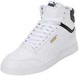 PUMA Unisex Shuffle MID Sneaker, White White Black Team Gold, 10.5 UK