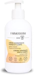 Farmoderm Baby Lozione 98% ingredienti naturali - Crema idratante biologica per il corpo e il viso di neonati e bambini - per prevenire e lenire la pelle secca e il prurito - 300ml