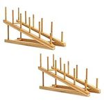 FEOOWV 2 Pack Ladder Wooden Dish Ra