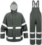 VUVEA Rain Suit For Men & Women Waterproof Heavy Duty Rain Gear Reflective Jacket & Bib Pants for Fishing Outdoor Work Raincoats