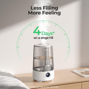 Homvana 3.6L Cool Mist Humidifier – Grey, Large Room Air Moisturizer
