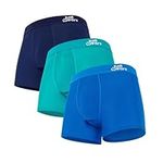 JustWears Active Mens Trunks, 3 Pack | Breathable Anti-Chafe Underwear with PouchTech™ Support | Moisture-Wicking MicroModal Air Cool Fabric | Seamless Sustainable Boxers for Men | Pants Gift
