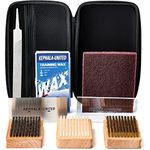 KEPHALA-UNITED KEPHALA Snowboard Wax Tool Tuning Ski Waxing Kit with and Brush Kit-Ski Brushes Kit, Horse Hair Brush, Nylon Brass Wire Travel Set, WHITE, 140*70