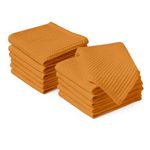 Encasa Dish Towels Cotton 30x30 cm Highly Absorbent and Quick-Drying, Use Once and Wash for Hassle-Free Cleaning, Ultra-Soft Multipurpose Kitchen Dish Cloths | Pack of 12 | Gold