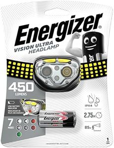 Energizer Vision HD Ultra, Powerful Bright Headlamp, 450 Lumens for Hands-Free Indoor and Outdoor Actvities, Batteries Included