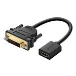 UGREEN DVI HDMI Adapter DVI to HDMI Cable DVI-D (24+1) to HDMI RGB Adapter Cable HDMI A Female to DVI-D Male (24+1) High Speed HDTV up to 1080P Full HD for TV Stick, Chromecast etc. 22 cm