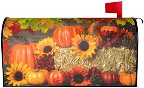 Fall Magnetic Mailbox Covers Standard Size 18 X 21 Sunflower Pumpkin Maple Leaf Mailbox Cover Autumn Thanksgiving Welcome Decorations Mailbox Wrap Post Letter Box Covers Decor for Outdoor Home Garden