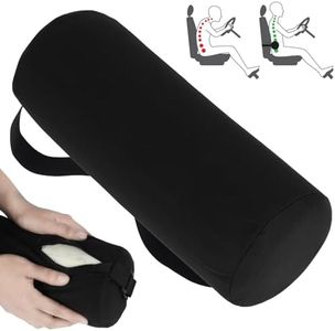 Lumbar Roll Pillow with Elastic Strap 11inch for Lower Back Lumbar Support Pillow Memory Foam Roll Pillow with Removable Washable Cover Ergonomic Neck Support Pillow Length Back Support Roll for Chair