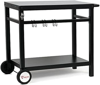 BBQ-Toro Chariot de Barbecue 85 x 50 x 81 cm - Table de Barbecue en métal avec Grande Surface de Travail - Table d'appoint pour Barbecue d'extérieur - Chariot de Service extérieur (Noir)