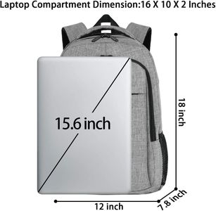 MATEIN 15.6" Travel Laptop Backpack – Grey