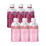 Mogu Mogu Lychee and Grape Juice 25% with NATA De Coco | Energy Booster Drink | Full of Fruit Fibres | No Added Preservatives and Colours - (Pack of 6, 320ml each)