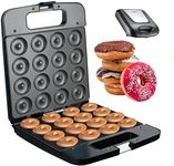 Donut Maker, 16 Holes Mini Donut Maker Machine, Mini Doughnut Maker Pancake Maker for Breakfast, Snacks, Desserts & More with Non-stick Surface