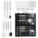 SEDOL BBQ Tools Set - 18pcs Heavy Duty Stainless Steel BBQ Accessories - Outdoor Camping Accessories BBQ Tool Set with Storage Case - Complete BBQ Grill Utensil Set for Men