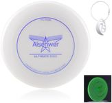 Ultimate frisbee disc 175 g, ultimate frisbee professional, ultimate flying disc, night frisbee, comes with matching frisbee buckle for easy transport, sports, beach, outdoor night play (white)