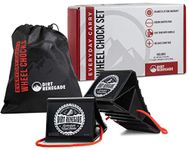 Wheel Chocks: Wheel Chock Set with Rope, Grip Bottoms, Carry Bag | Great for Car, RV, Travel Trailer, Camper, SUV, Overland Truck, Toy Hauler, Fifth Wheel | Heavy Duty Tire Chocks, Chock Blocks