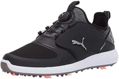 Puma Golf Men's Ignite Pwradapt Caged Disc Golf Shoe, Silver-Puma Black, 10 M US