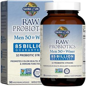 Garden of Life Raw Probiotics for Men Over 50 - Men 50 & Wiser Probiotic with Acidophilus and Bifidobacteria Probiotic-Created Vitamins, Enzymes, and Prebiotics, Gluten Free, 90 Vegetarian Capsules