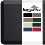 KANGAROO Thick Ergonomic Anti Fatigue Mats for Kitchen Floor, 70x24 Runner, Cushioned Standing Office Desk Mat, Waterproof Scratch Resistant Topside, Supportive All Day Comfort Padded Foam Rugs, Black